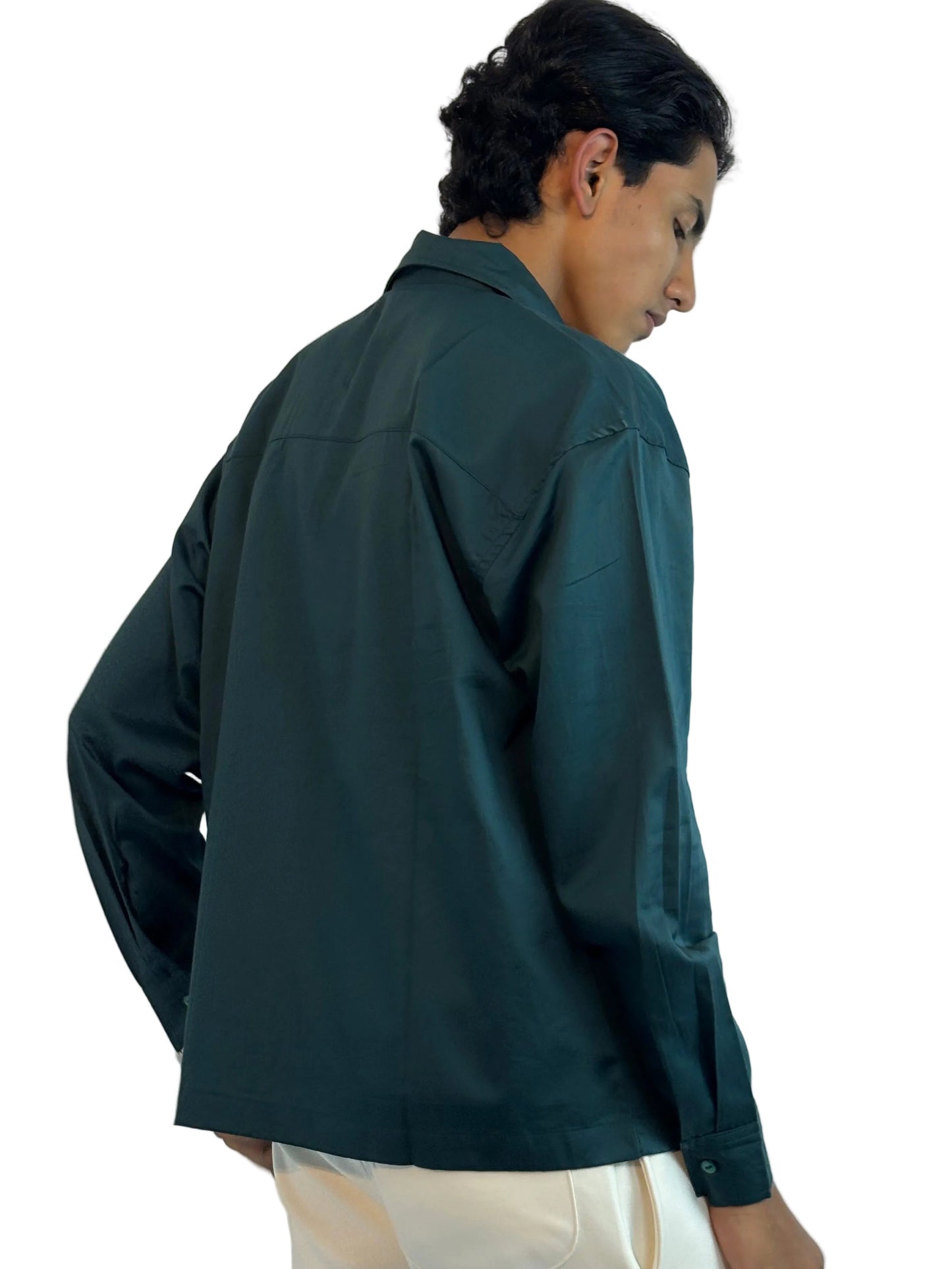 Mid Night Green- Cropped shirt