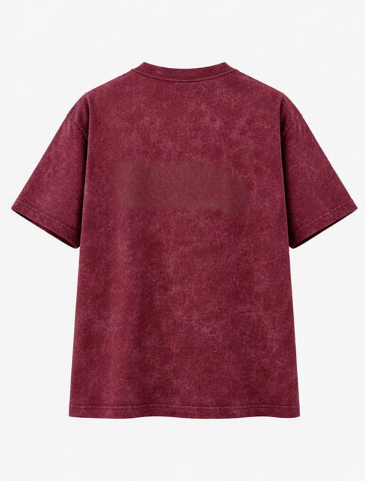 “ I’ll take a quiet life” Maroon Oversized Acid Washed T-Shirt