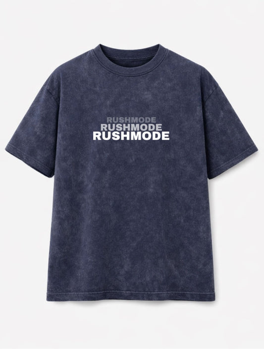 “ Grind Beyond Limits” Navy Blue Oversized Acid Wash T-shirt