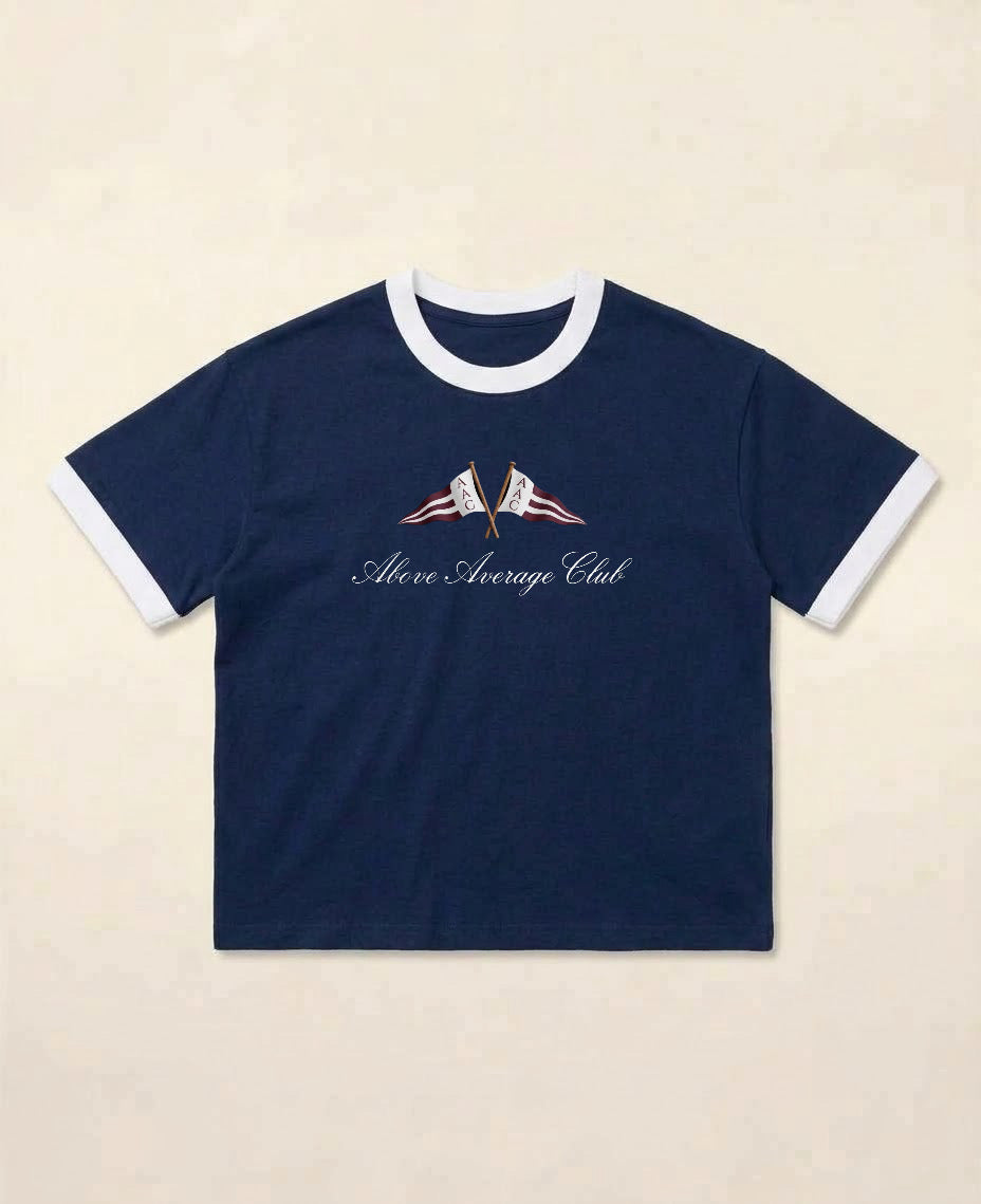 Navy & White Ringer tee