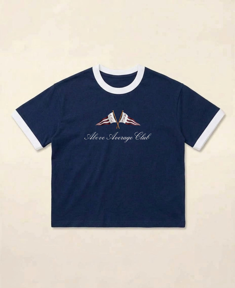 Navy & White Ringer tee