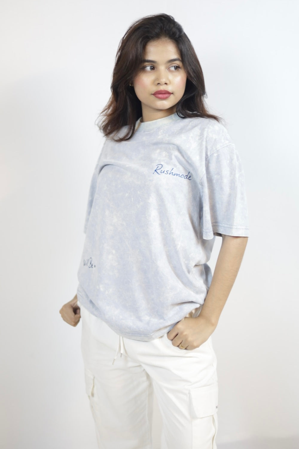 “What’s meant to be” Sky Acid Wash Oversized T-shirt