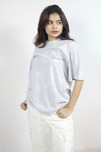“What’s meant to be” Sky Acid Wash Oversized T-shirt
