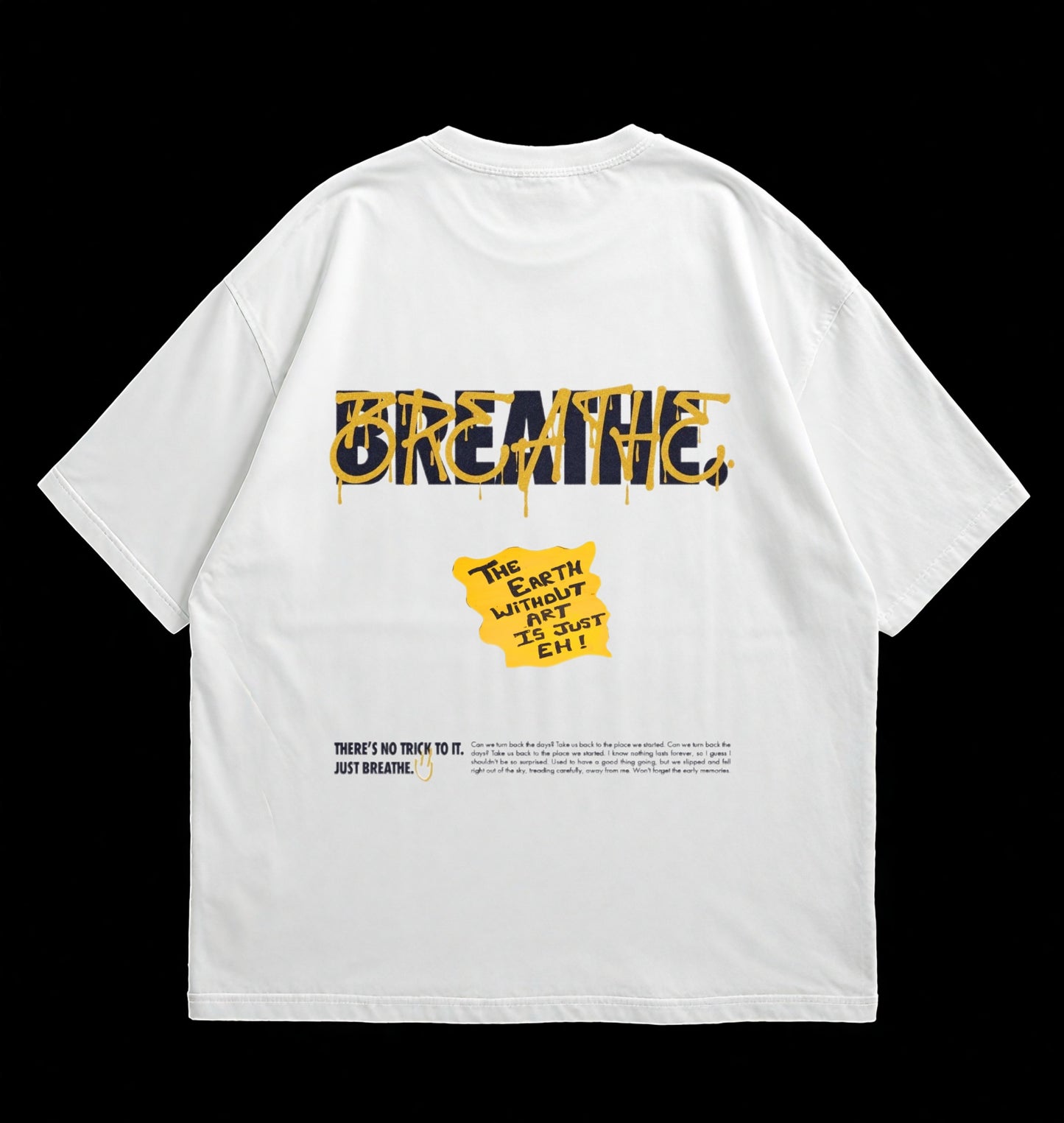 “Breathe” White Oversized T-shirt