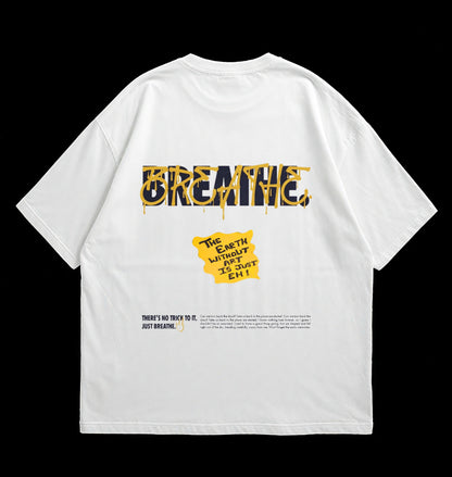 “Breathe” White Oversized T-shirt