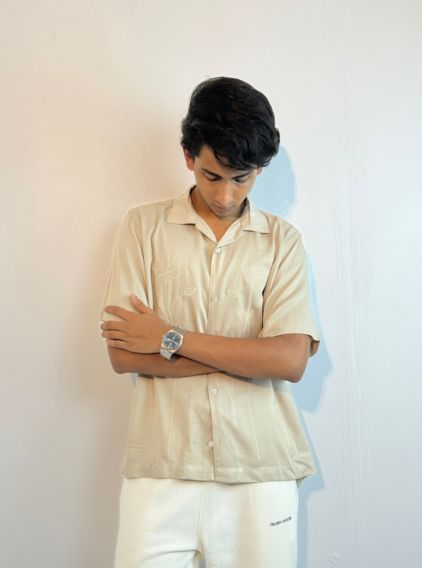 Beige Cream -Cuban shirt