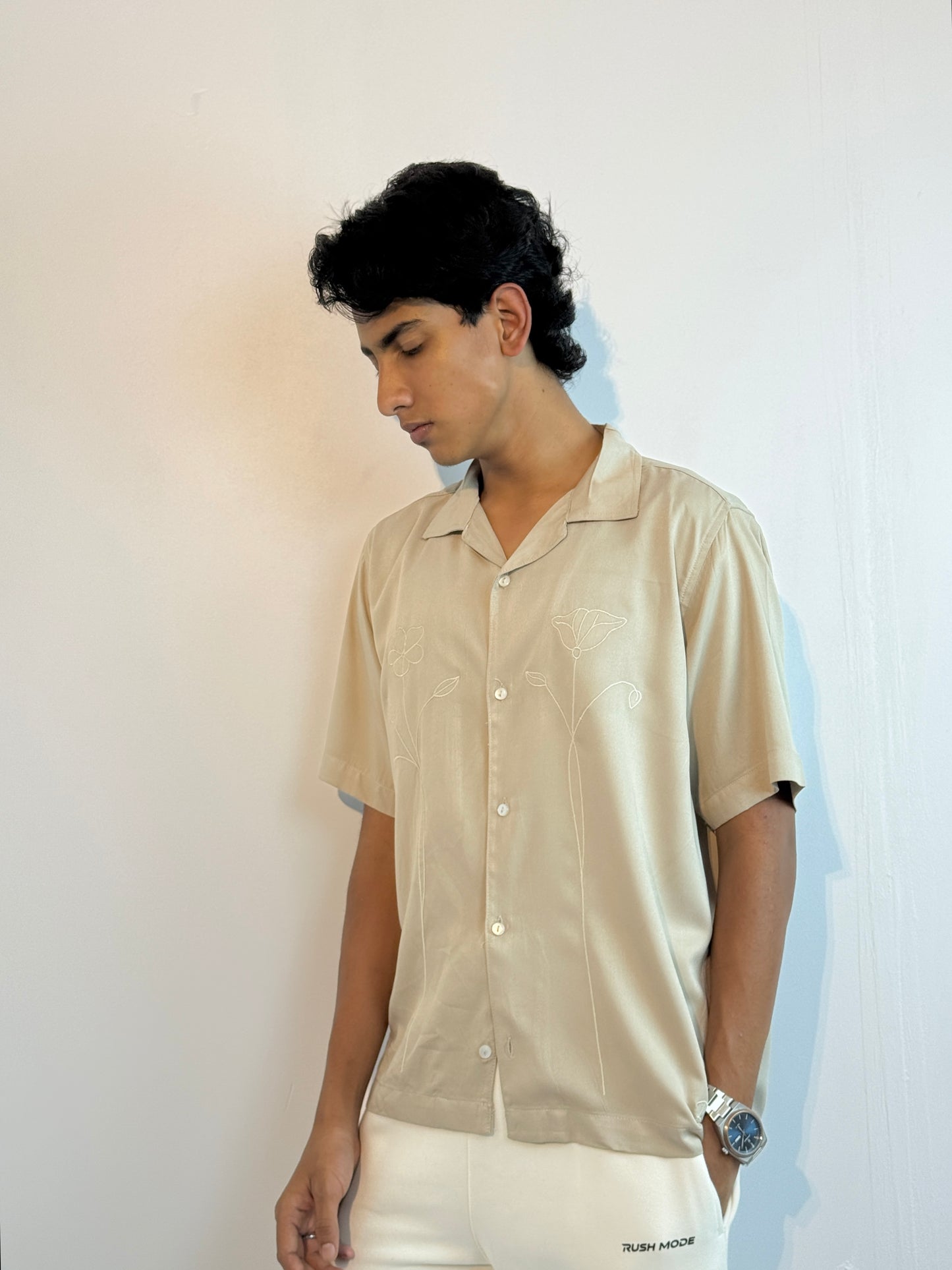Beige Cream -Cuban shirt