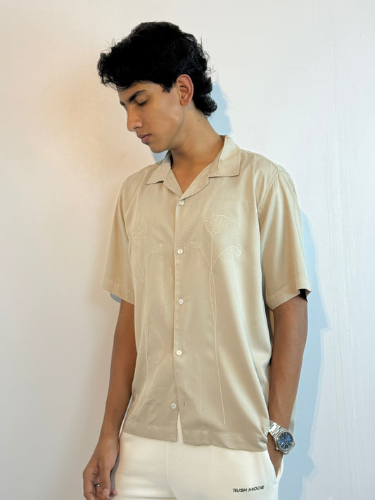 Beige Cream -Cuban shirt