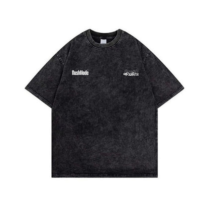 “Hustle With Heart” Black Oversized Acid Wash T-shirt