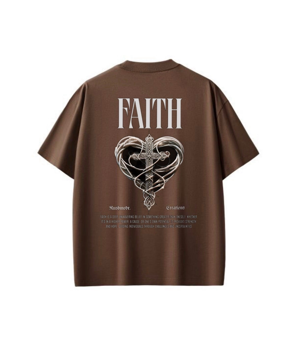 “FAITH” Brown Oversized T-shirt