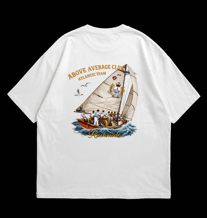 “Above Average Club”- White Oversized T-shirt