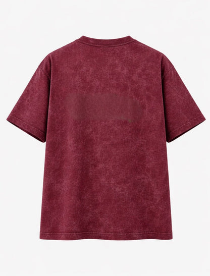 “ I’ll take a quiet life” Maroon Oversized Acid Washed T-Shirt