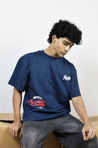“No Average Moments” Navy Oversized T-shirt