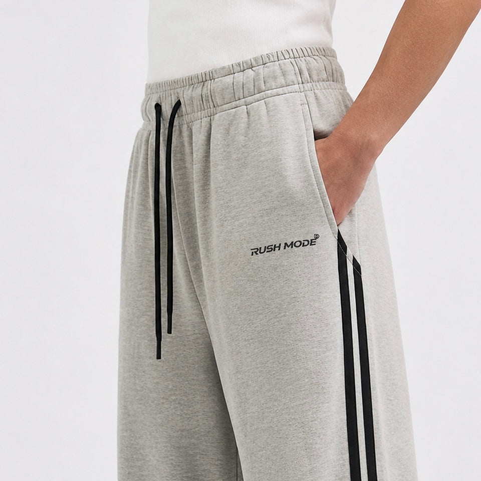 Curved Stripe Silver Sweatpant