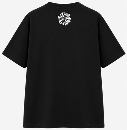 “Ask God” Black Oversized T-shirt