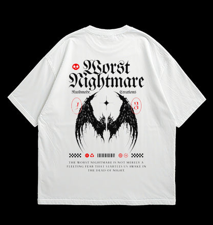 “Worst Nightmare” White Oversized T-shirt