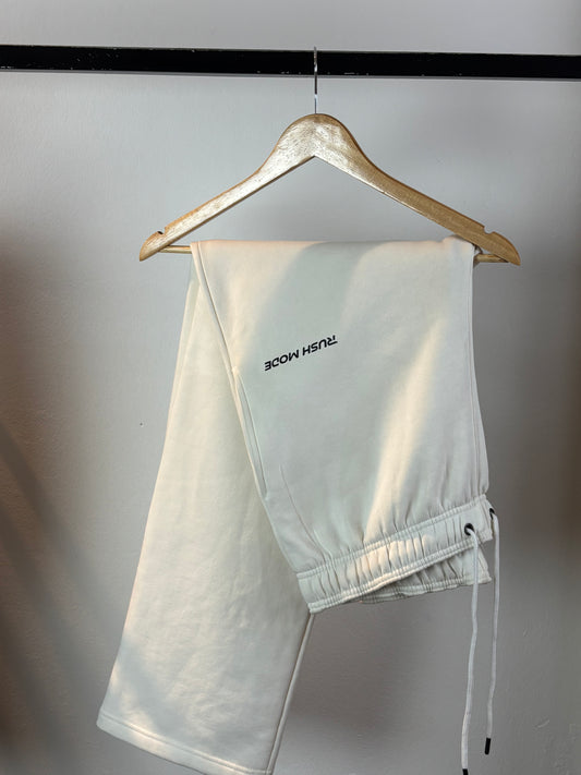 White- Straight Fit Sweatpant