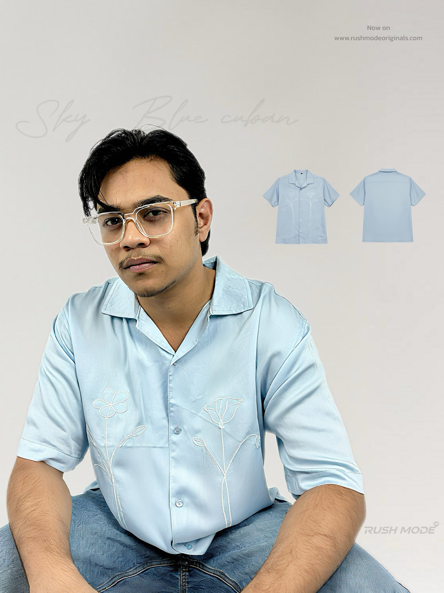 Sky blue- Cuban shirt