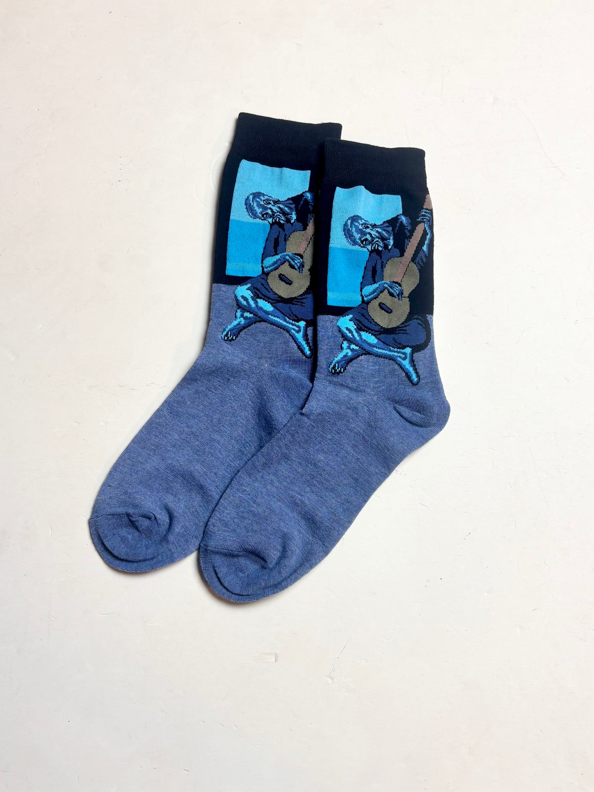 "The Old Guitarist" Pablo Picasso Fine Art Socks