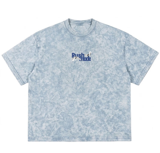 “Reckless” Sky Oversized Acid Washed T-shirt