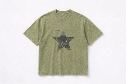 “Star” Mint Oversized Acid Wash T-shirt