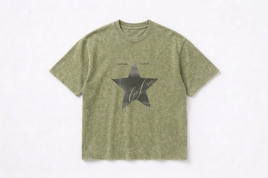 “Star” Mint Oversized Acid Wash T-shirt