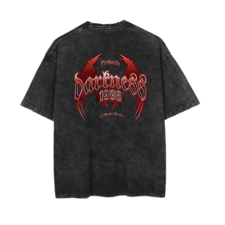 “Dartness” Black Oversized Acid Washed T-shirt