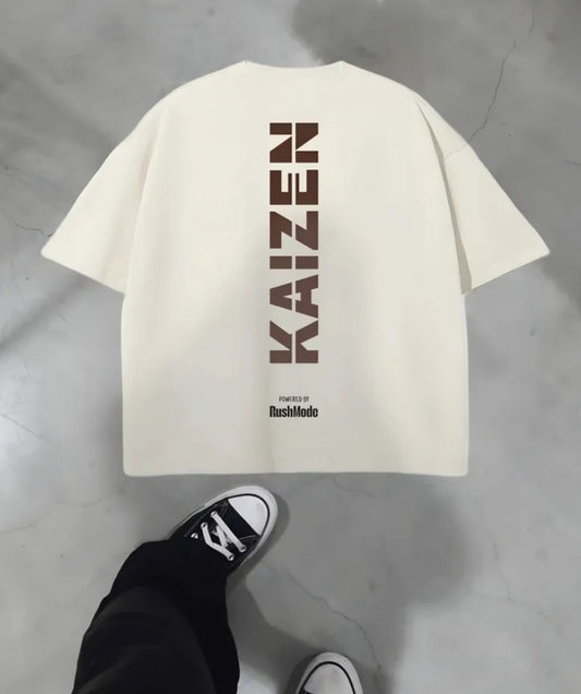 “Kaizen” Beige Oversized T-shirt