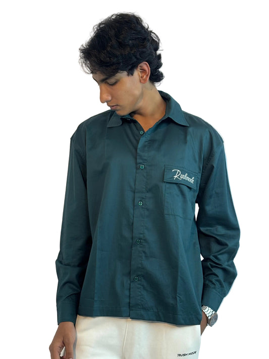 Mid Night Green- Cropped shirt