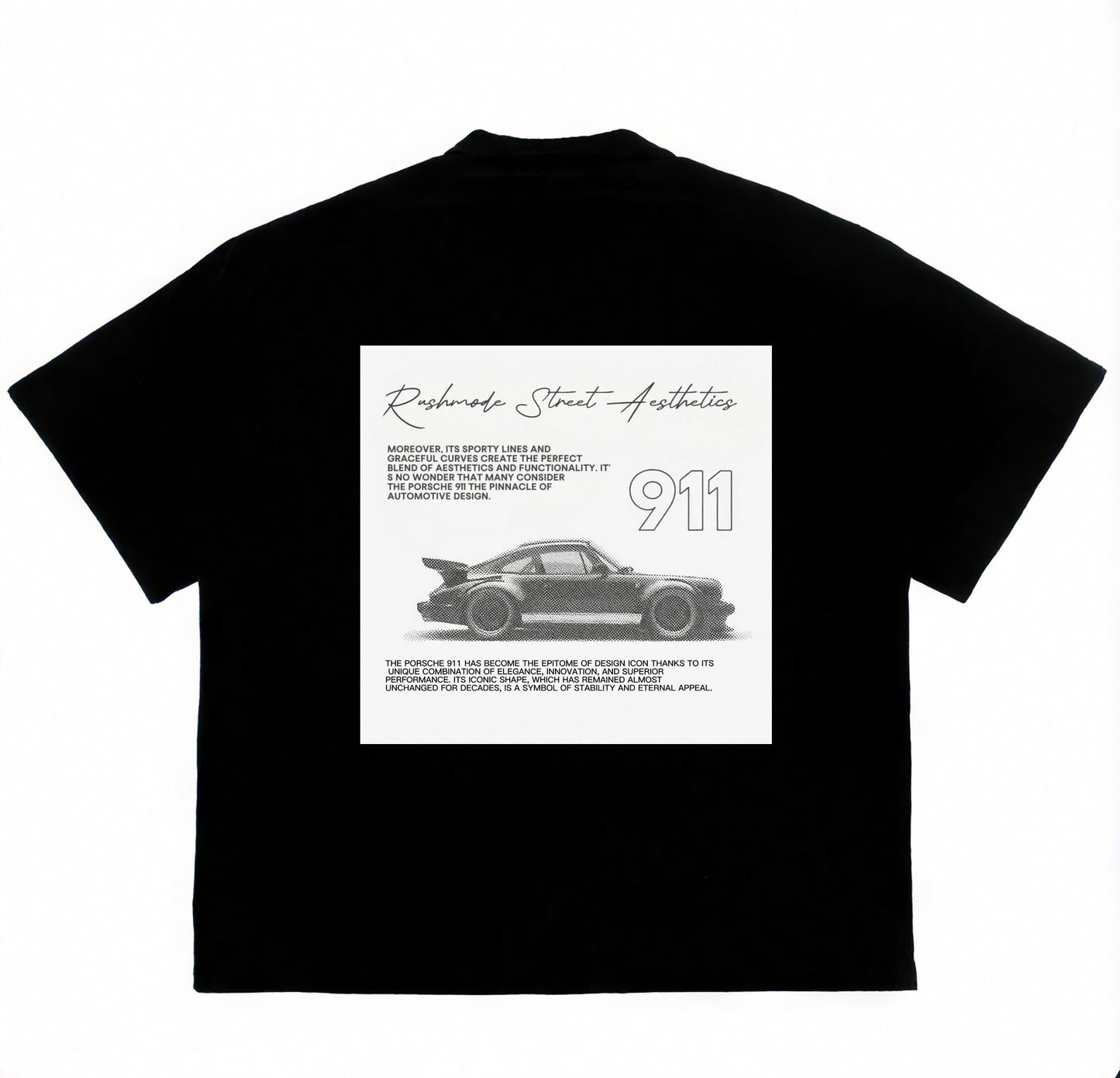 “911” Black Oversized T-shirt