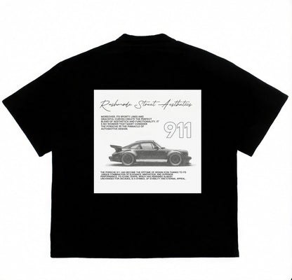 “911” Black Oversized T-shirt