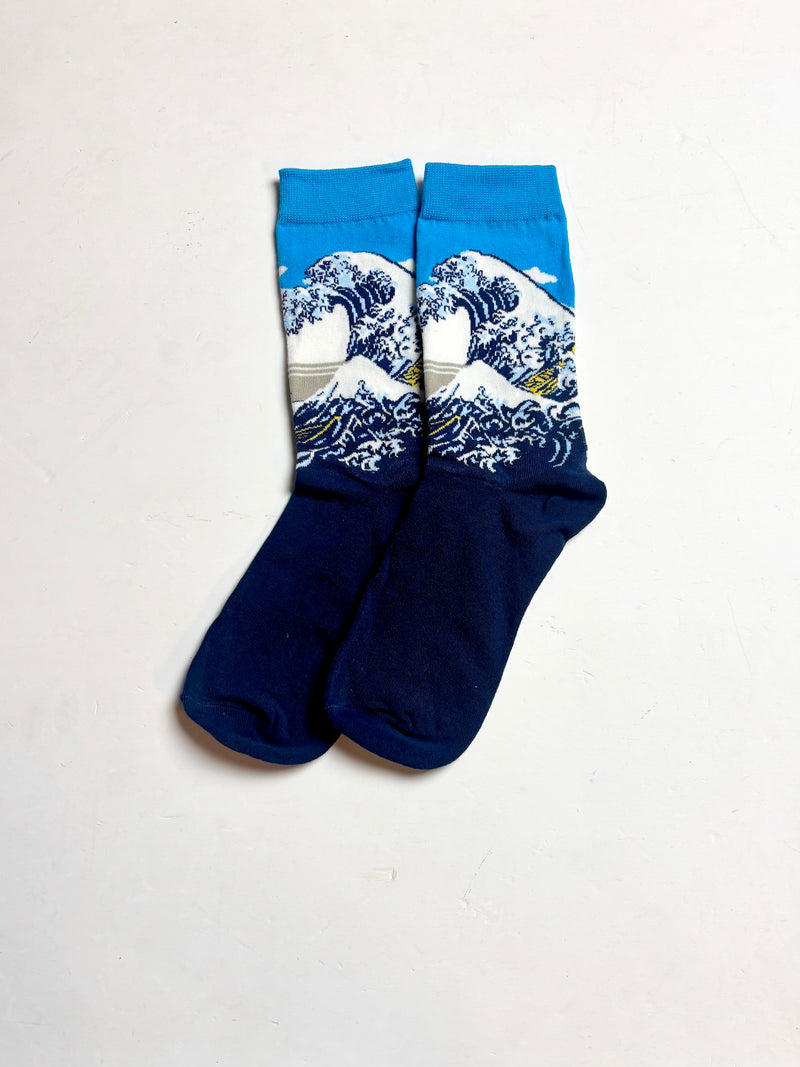 "The Great Wave off Kanagawa" Hokusai Fine Art Socks