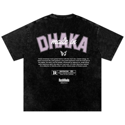 “Made in Dhaka” Black Oversized Acid Wash T-shirt