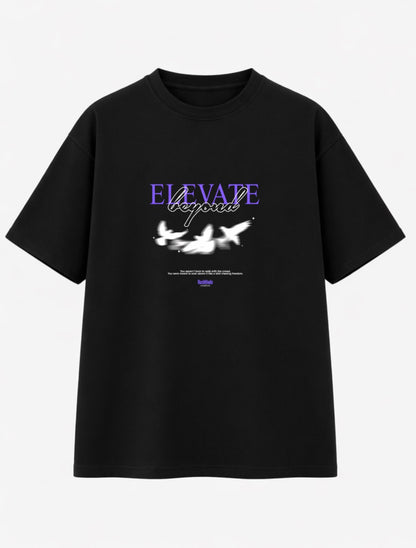 “ELEVATE” Black Oversized T-shirt