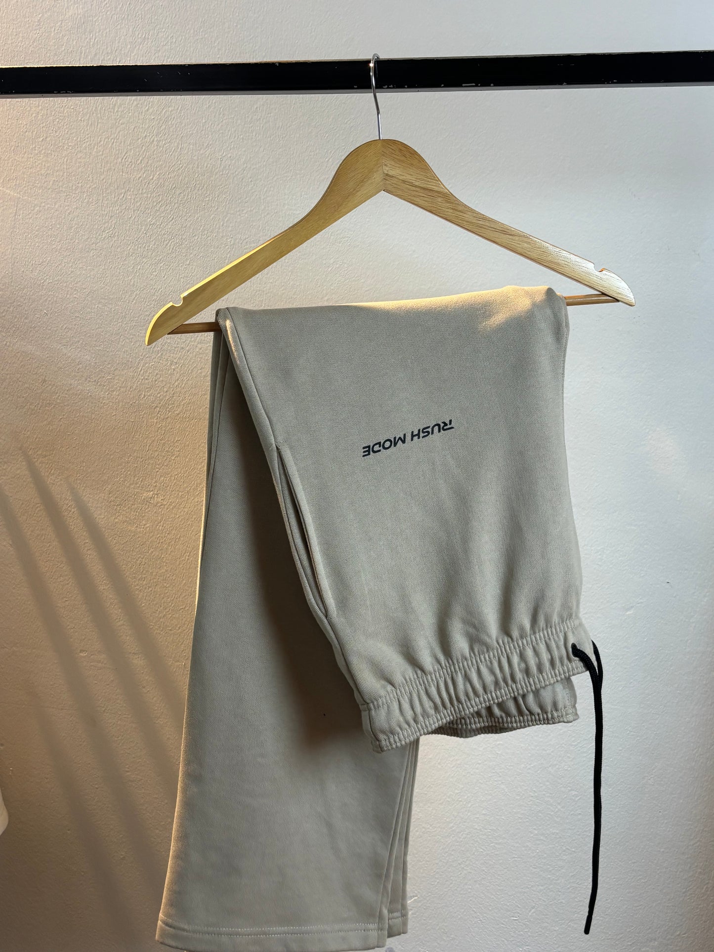 Beige -Straight Fit Sweatpant
