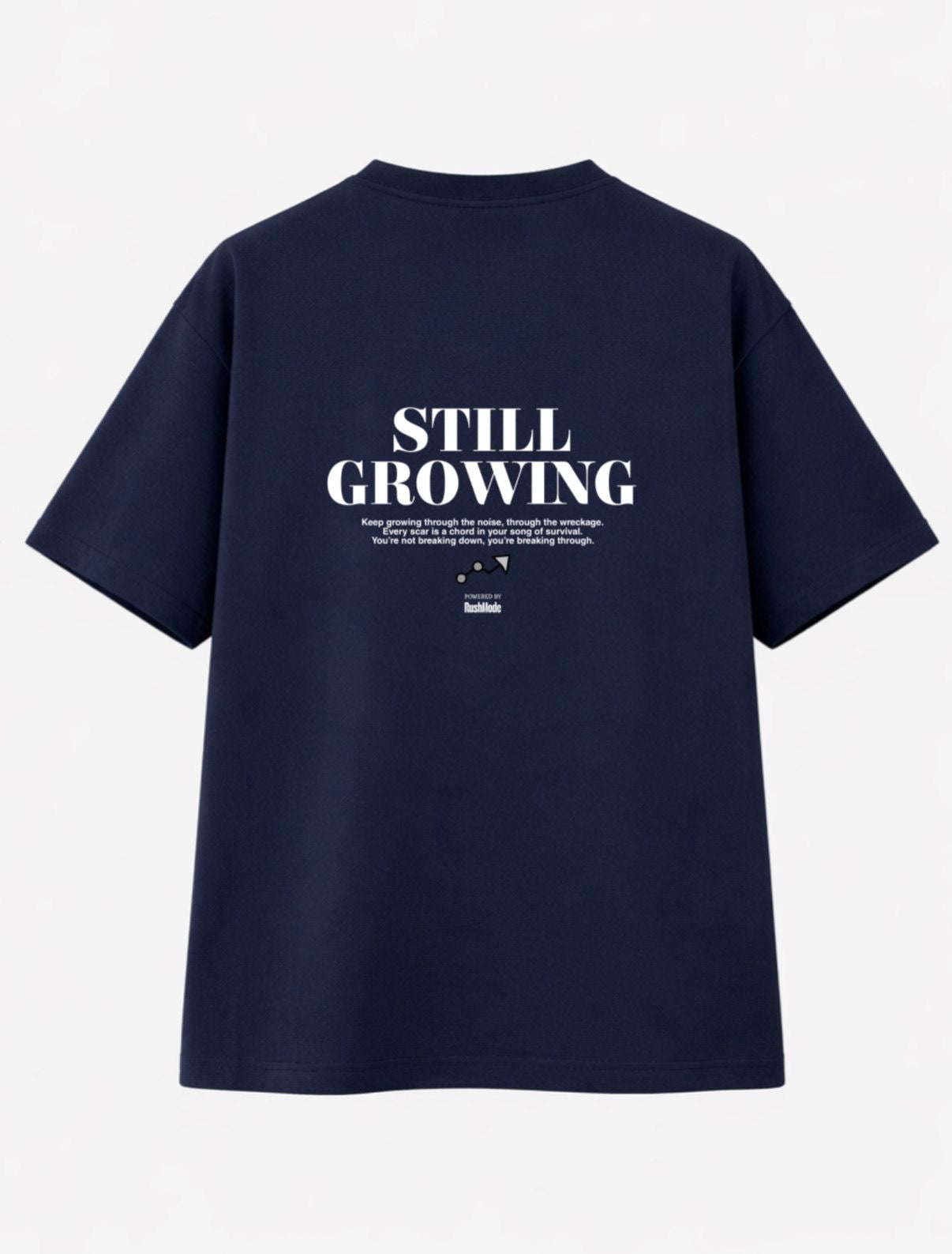 “Still Growing” Navy blue Oversized T-shirt