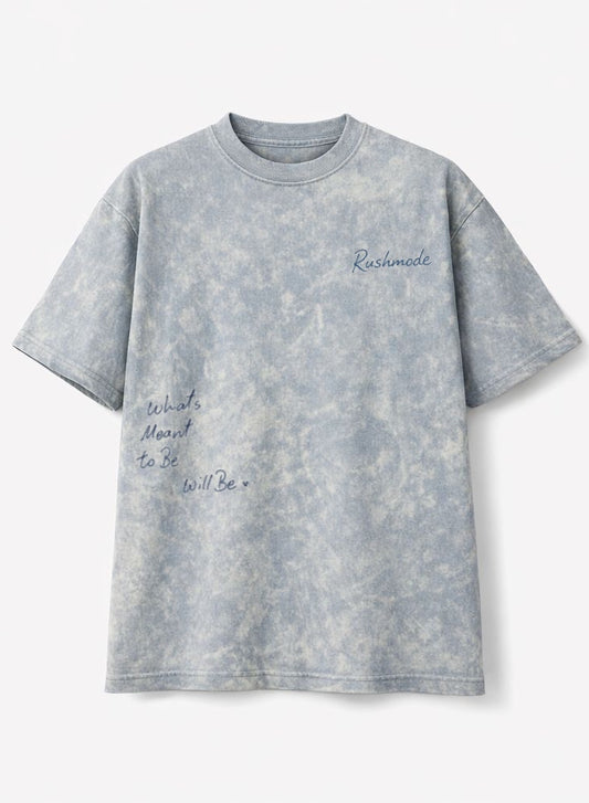 “What’s meant to be” Sky Acid Wash Oversized T-shirt