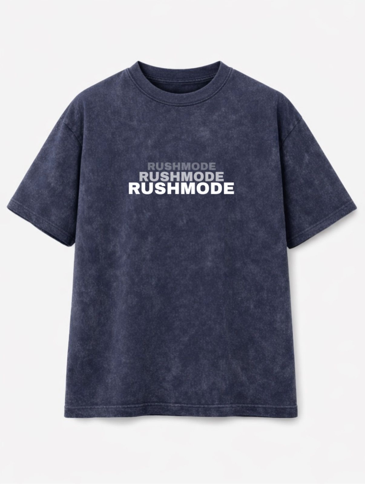 “ Grind Beyond Limits” Navy Blue Oversized Acid Wash T-shirt