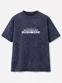 “ Grind Beyond Limits” Navy Blue Oversized Acid Wash T-shirt