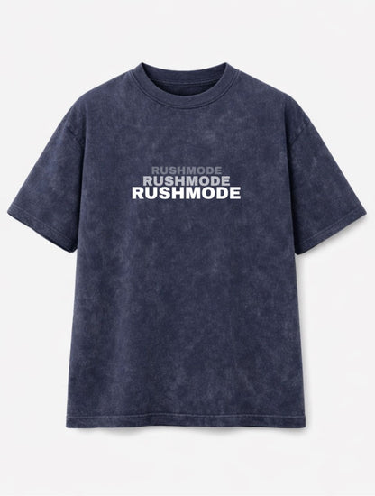 “ Grind Beyond Limits” Navy Blue Oversized Acid Wash T-shirt