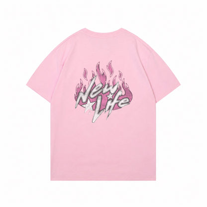 “New Life” Pale pink Oversized T-shirt