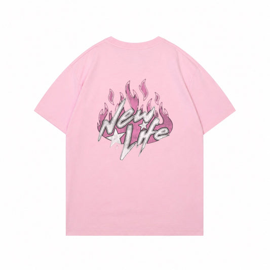 “New Life” Pale pink Oversized T-shirt