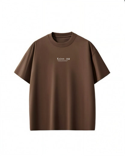 “Kaizen” Brown Oversized T-shirt