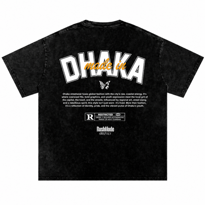 “Made in Dhaka” Black Oversized Acid Wash T-shirt