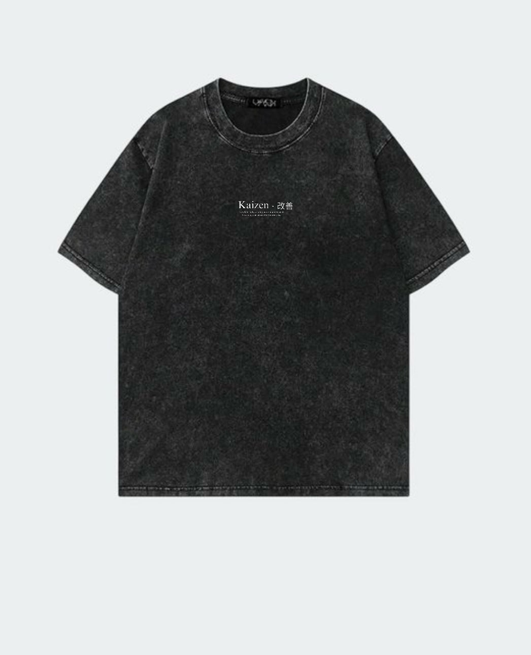 “Kaizen” Black Acid Wash Oversized T-shirt
