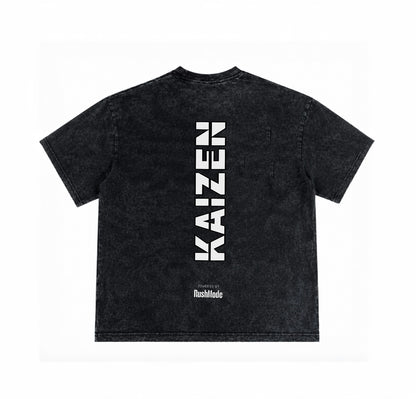 “Kaizen” Black Acid Wash Oversized T-shirt