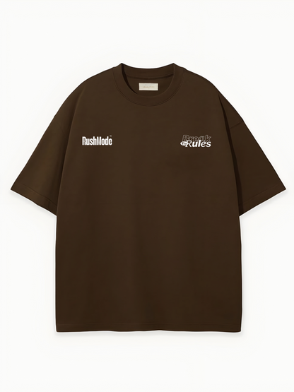 “Hustle With Heart” Brown Oversized T-shirt
