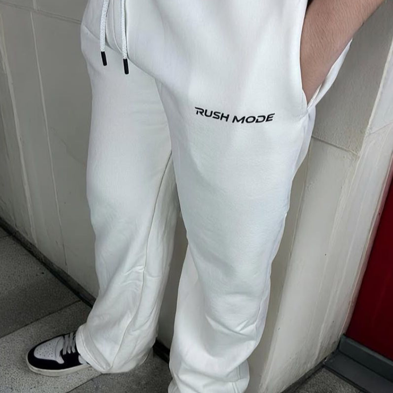 White- Straight Fit Sweatpant