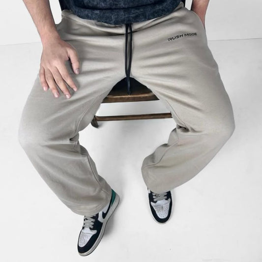 Beige -Straight Fit Sweatpant