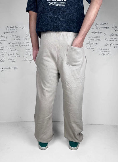 Beige -Straight Fit Sweatpant